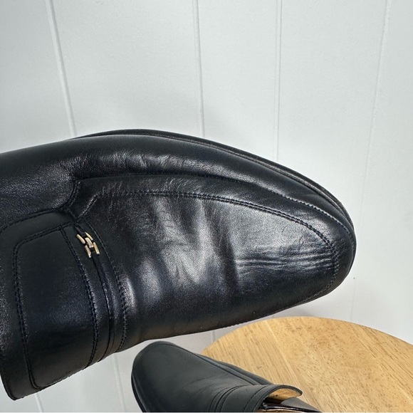 Magnanni Black Leather Slip On Loafers - Picture 8 of 12